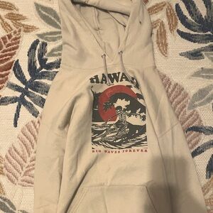 Cream and tan streetwear hoodie